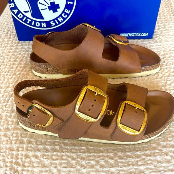 Milano Big Buckle Sandal - Cognac - EUC - 38 - Picture 6 of 9